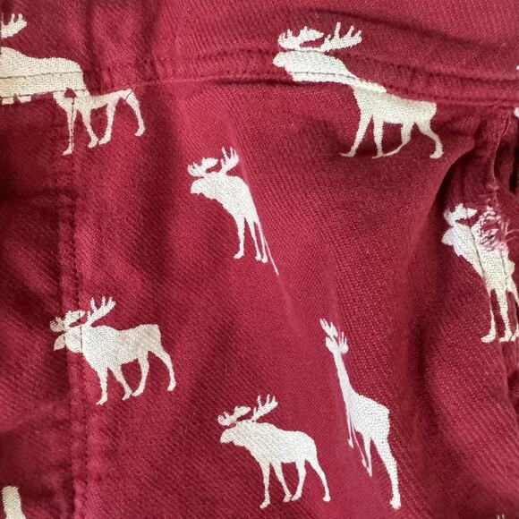 Abercrombie Fitch Shorts Men's Small Moose Pattern Red Sweat Streetwear - Picture 7 of 8